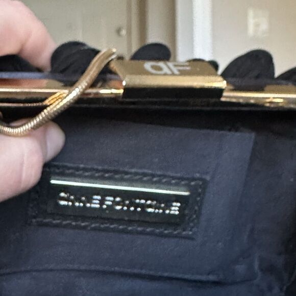 Anne Fontaine Handcrafted Beaded Floral Evening Bag  Clutch Floral Black Gold - Picture 9 of 11